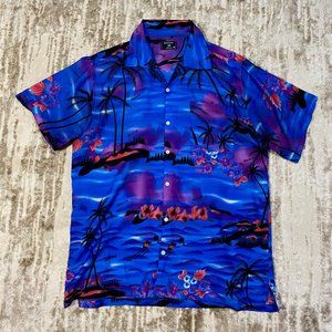 MENS HAWAIIAN PALM TREE CAMP S/S SHIRT